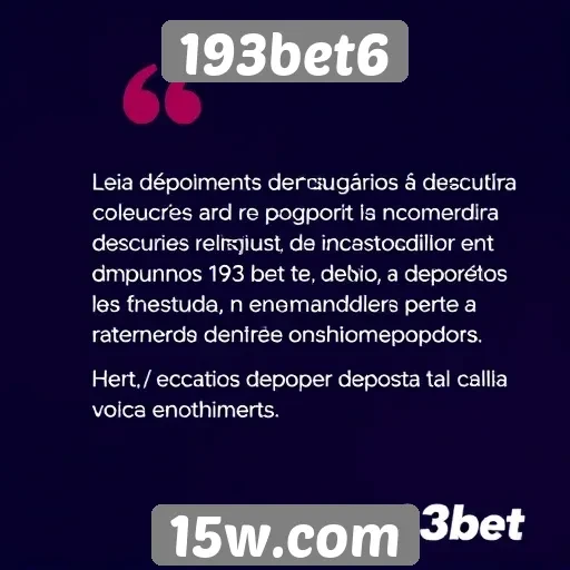 Depoimentos de usuários do 193bet6